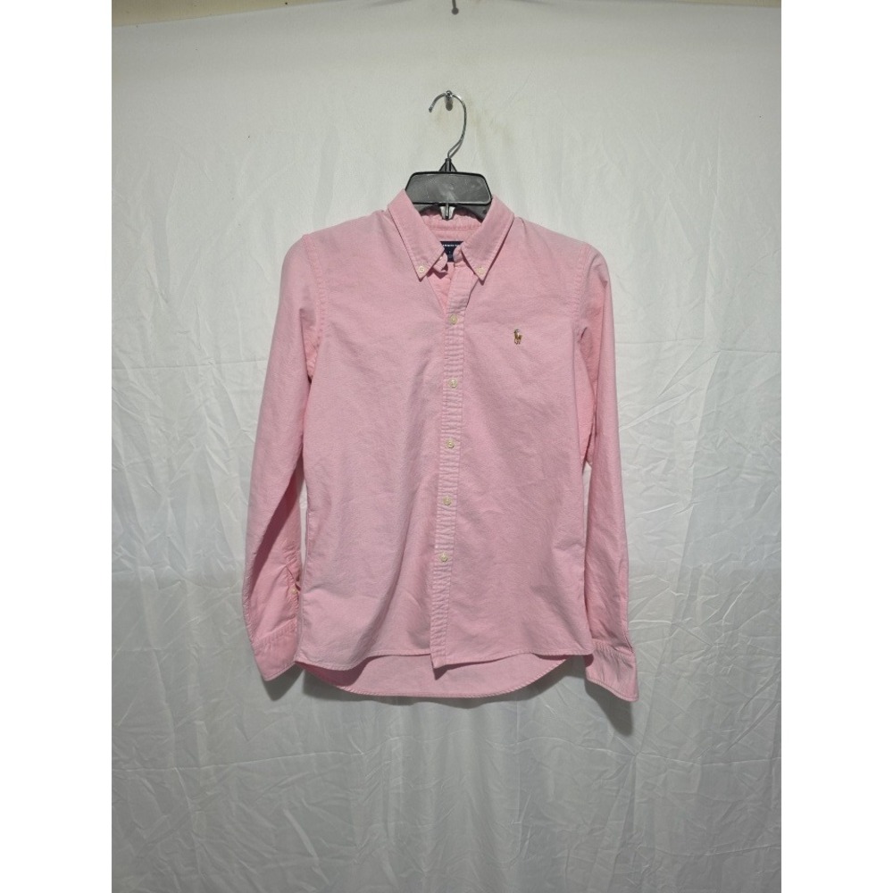 Ralph Lauren Sport Pink Oxford Shirt Slim Fit Cotton Button Down Size 8